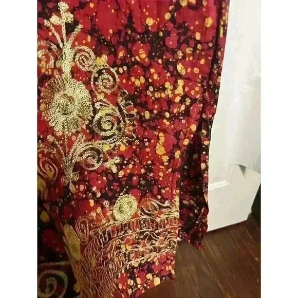 Red Blk Gold Women Kurti Kurta Ethnic Small Embroidered Tunic Dress Indian 0066 - Picture 8 of 8